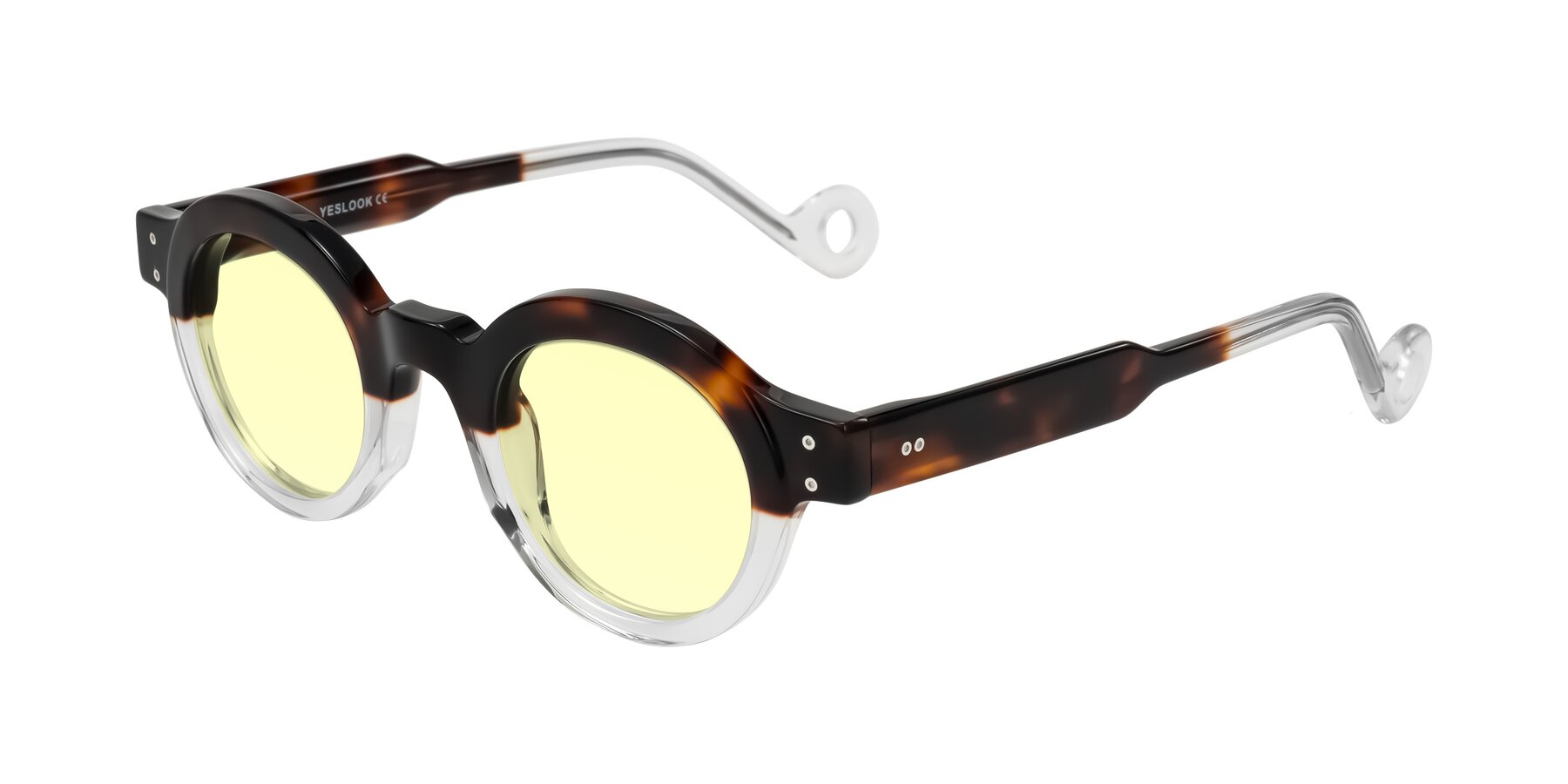 Angle of Aldo in Tortoise/Clear with Light Yellow Tinted Lenses