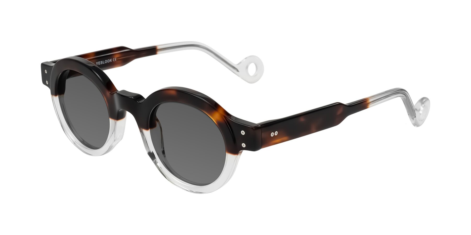 Angle of Aldo in Tortoise/Clear with Medium Gray Tinted Lenses