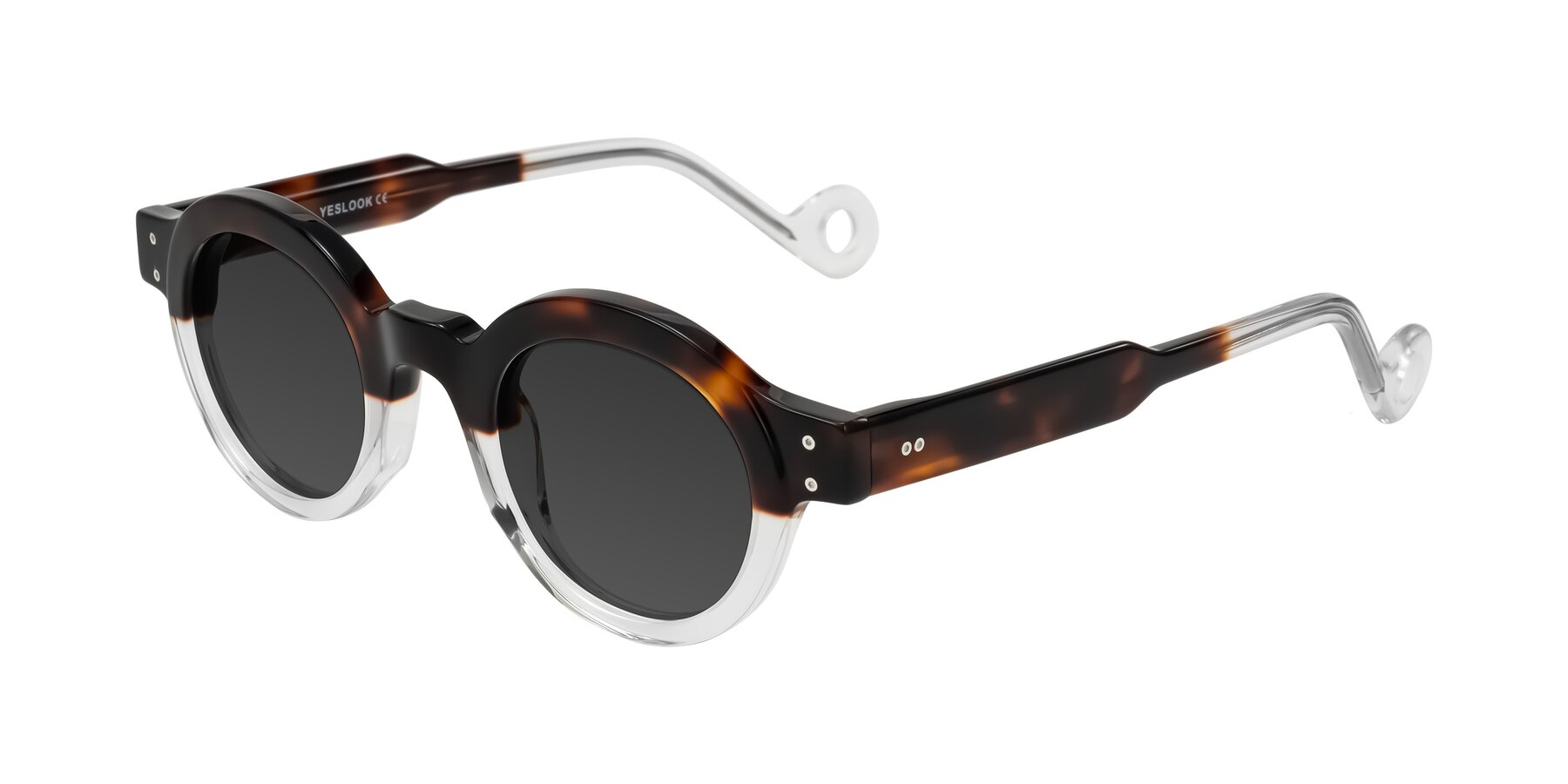 Angle of Aldo in Tortoise/Clear with Gray Tinted Lenses