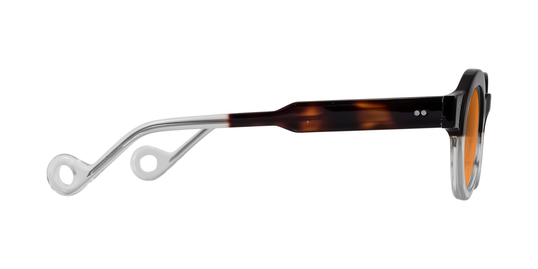 Side of Aldo in Tortoise/Clear with Orange Tinted Lenses
