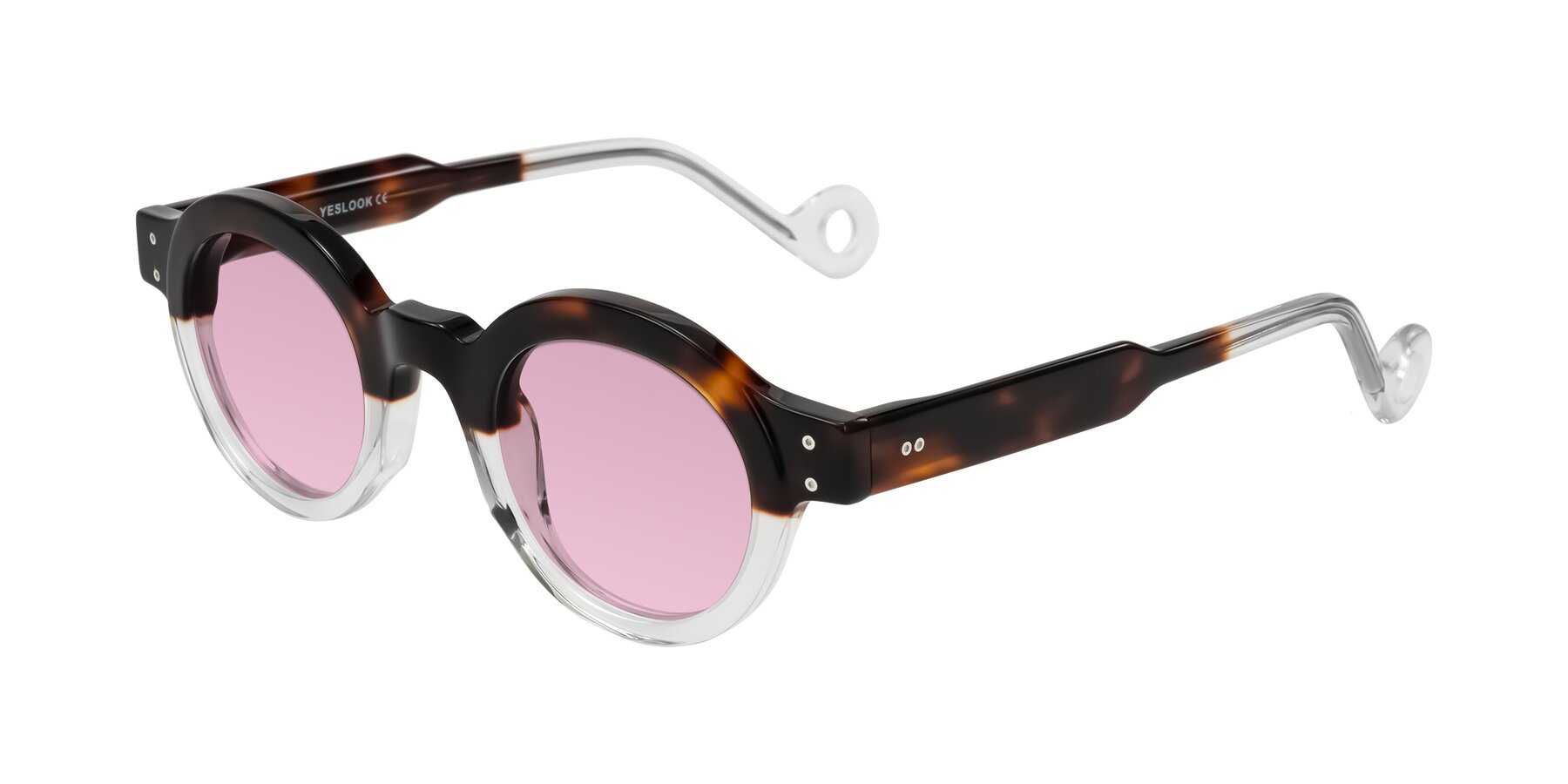 Angle of Aldo in Tortoise/Clear with Light Wine Tinted Lenses