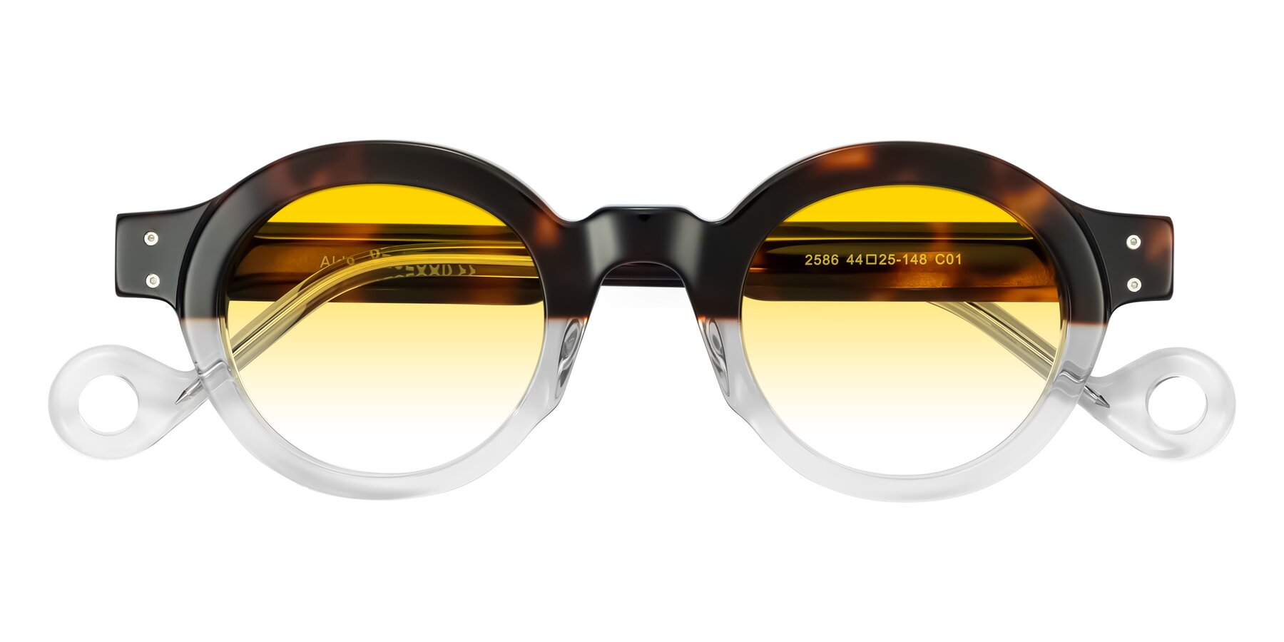 Folded Front of Aldo in Tortoise/Clear with Yellow Gradient Lenses