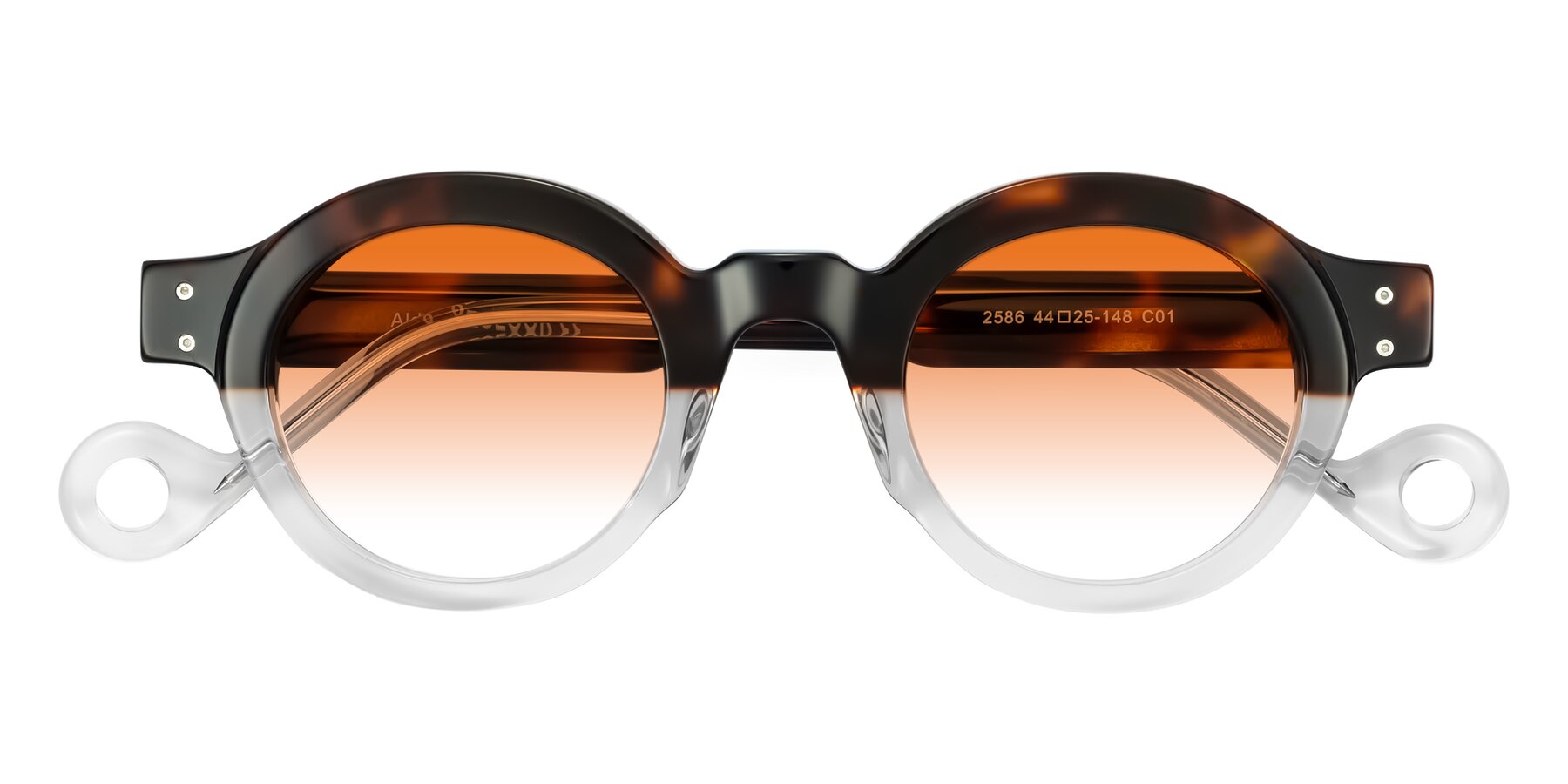 Folded Front of Aldo in Tortoise/Clear with Orange Gradient Lenses