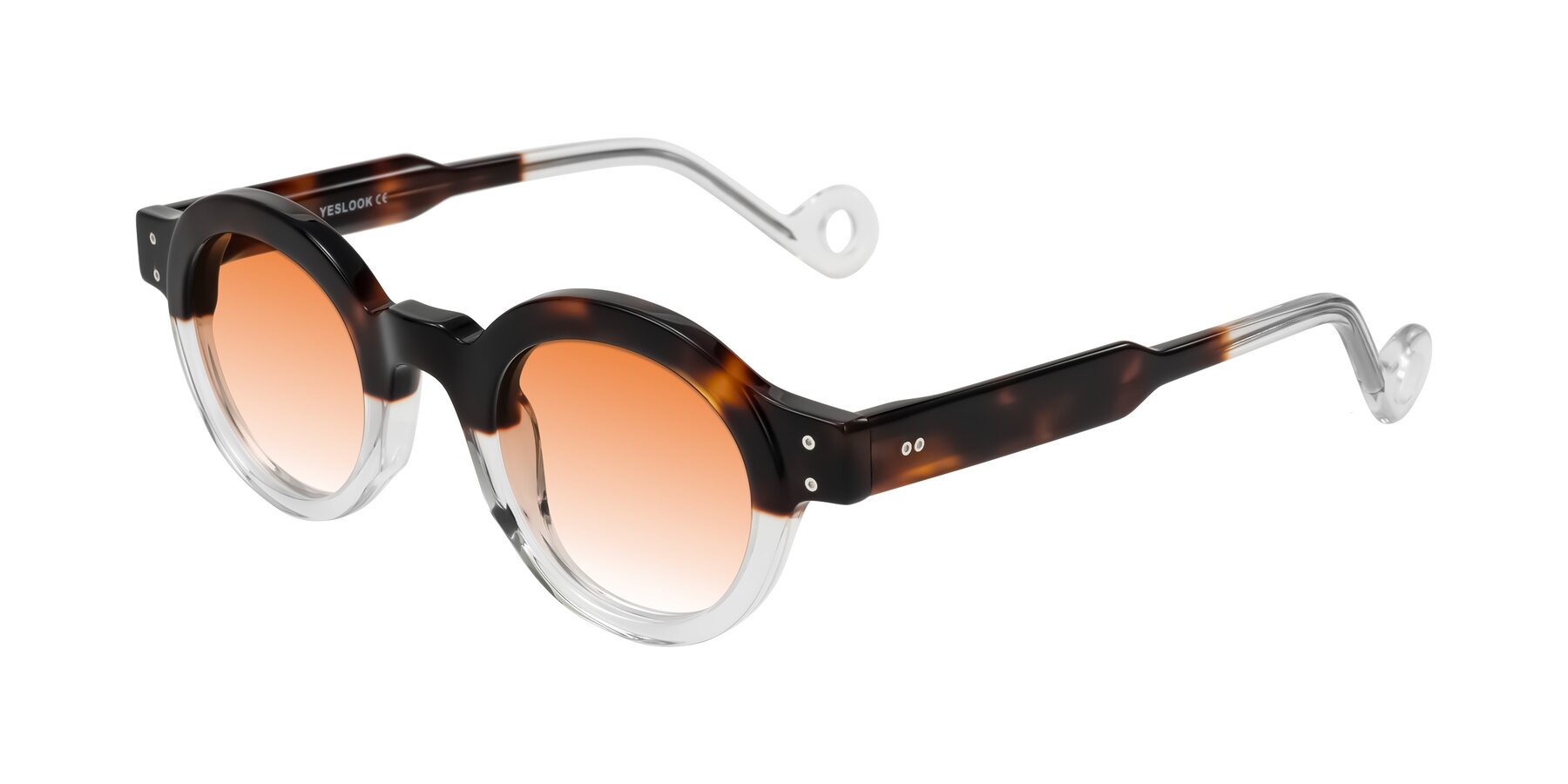 Angle of Aldo in Tortoise/Clear with Orange Gradient Lenses