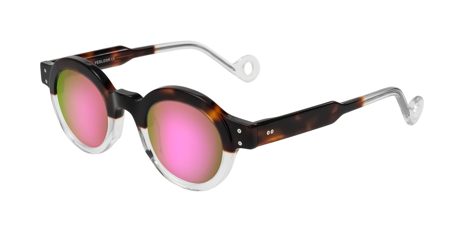 Angle of Aldo in Tortoise/Clear with Pink Mirrored Lenses