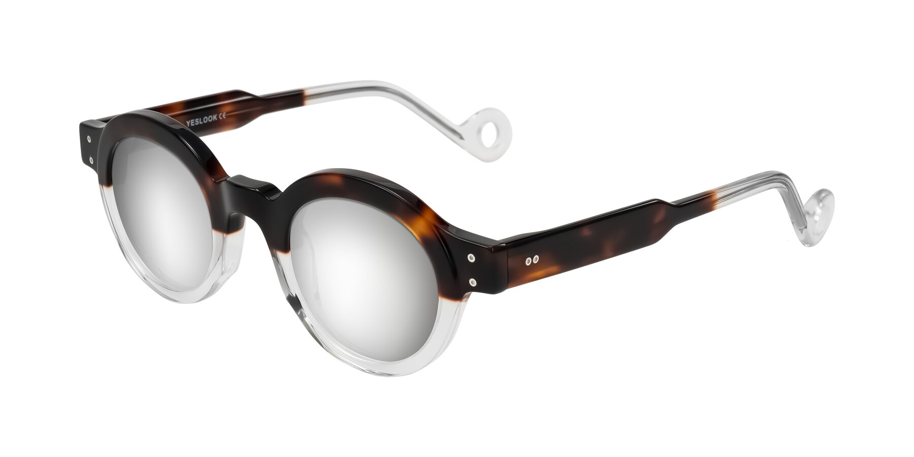 Angle of Aldo in Tortoise/Clear with Silver Mirrored Lenses