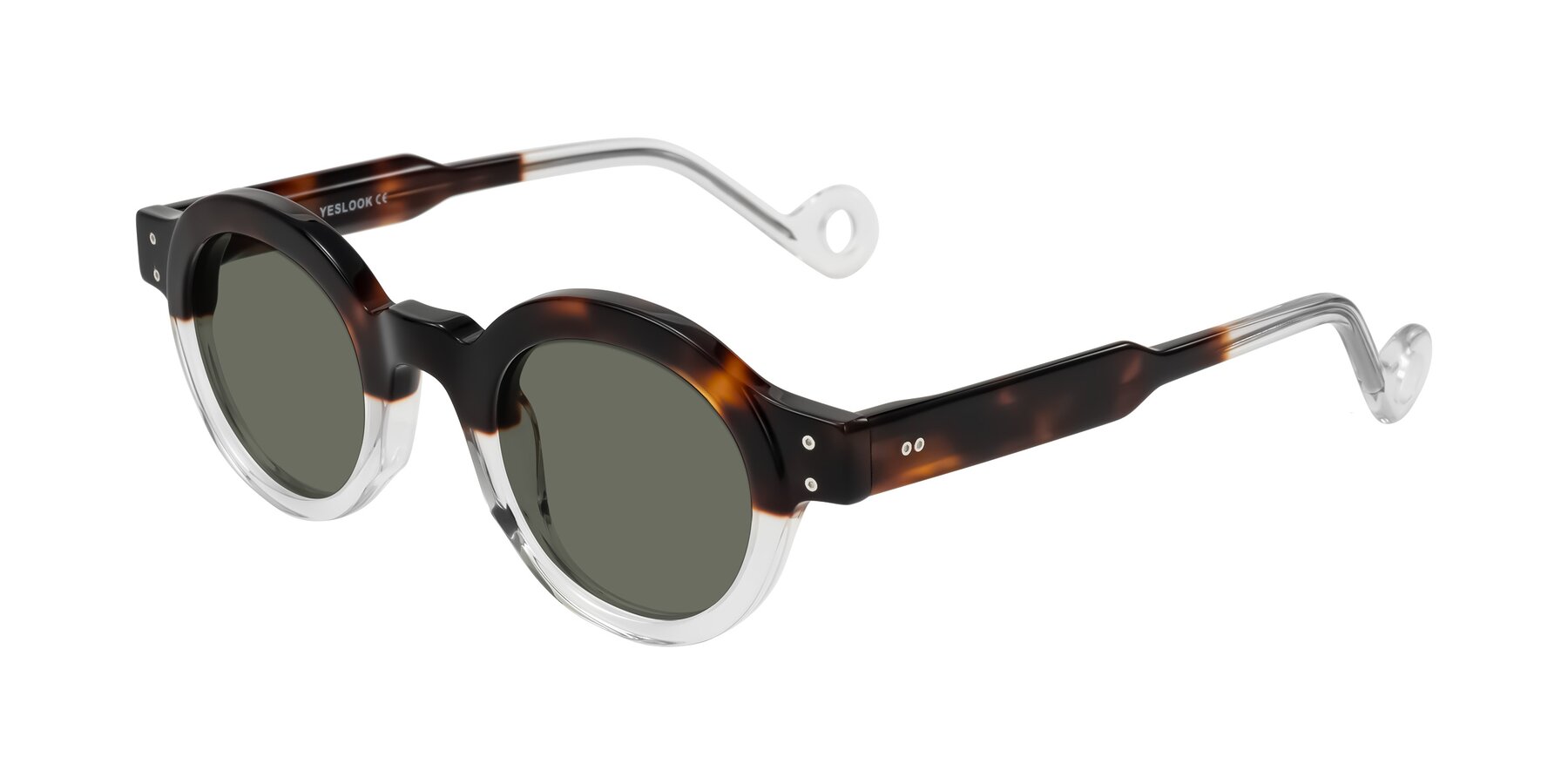 Angle of Aldo in Tortoise/Clear with Gray Polarized Lenses