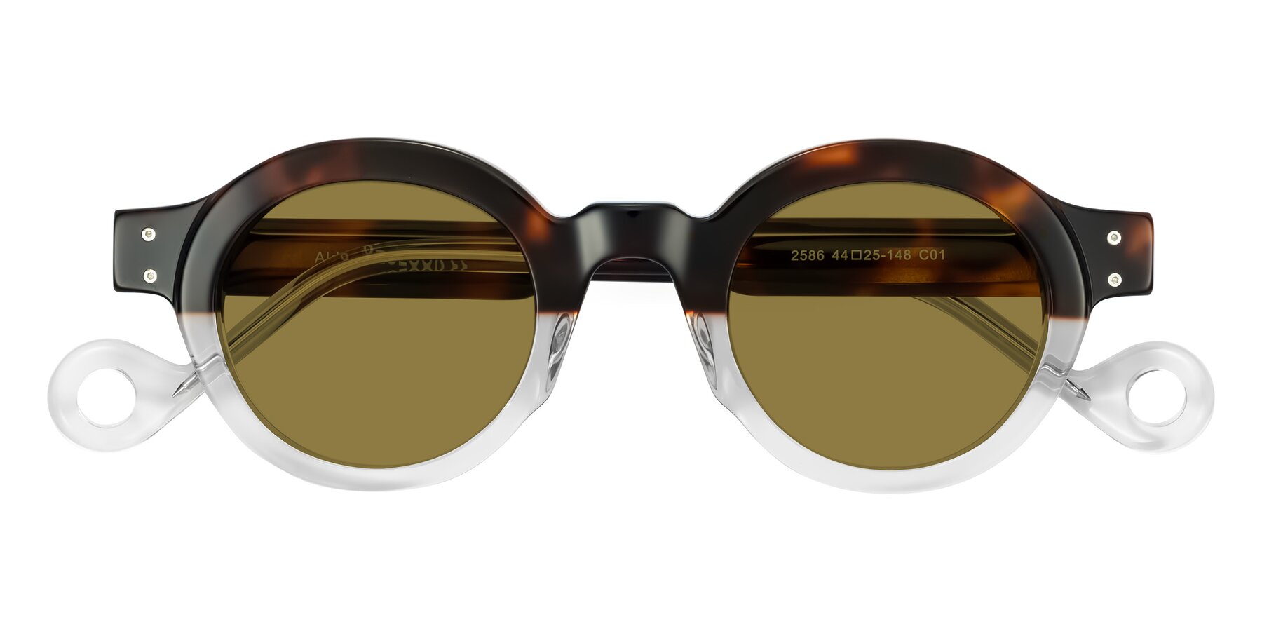 Folded Front of Aldo in Tortoise/Clear with Brown Polarized Lenses