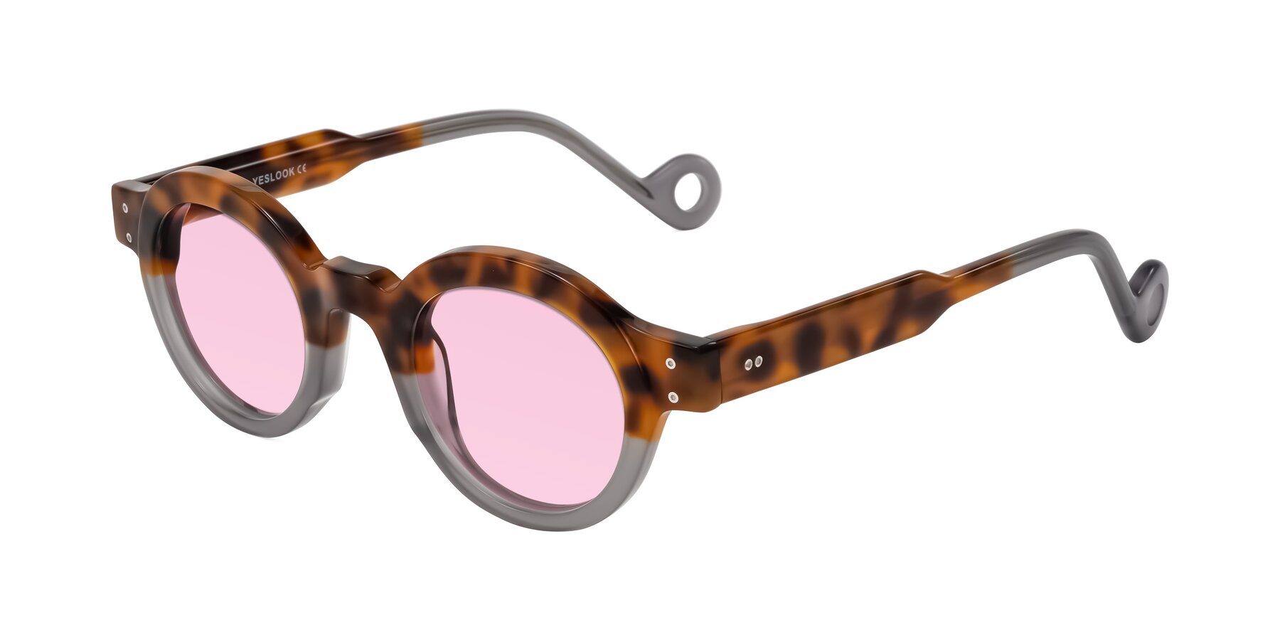 Angle of Aldo in Tortoise/Gray with Light Pink Tinted Lenses