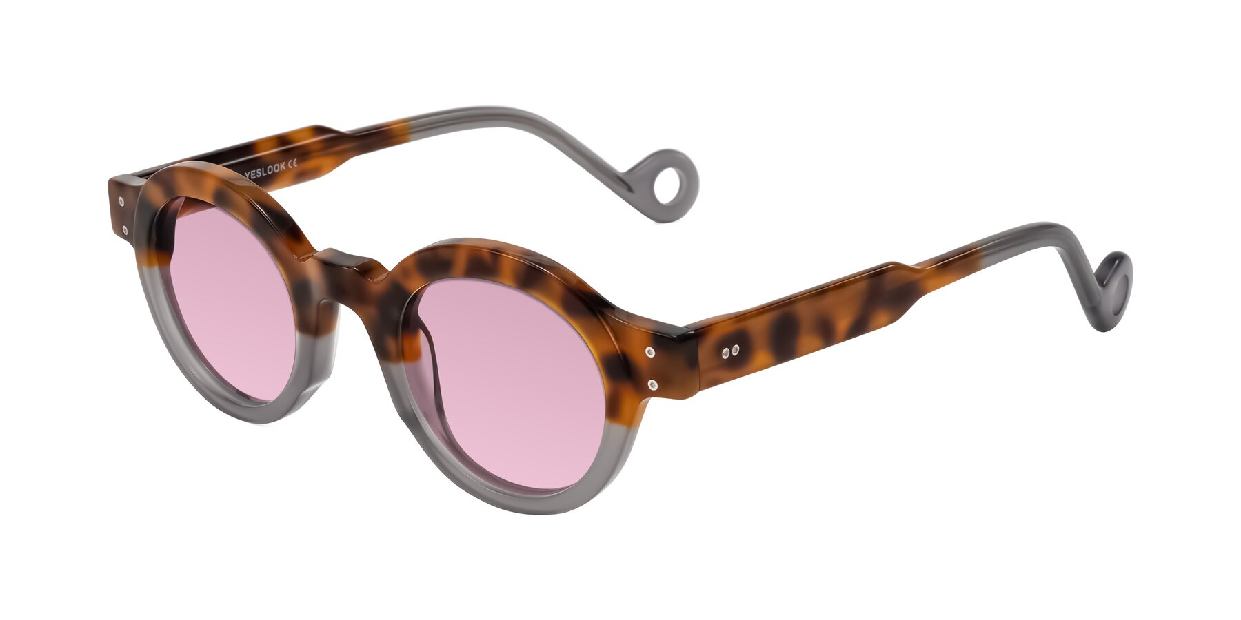 Angle of Aldo in Tortoise/Gray with Light Wine Tinted Lenses
