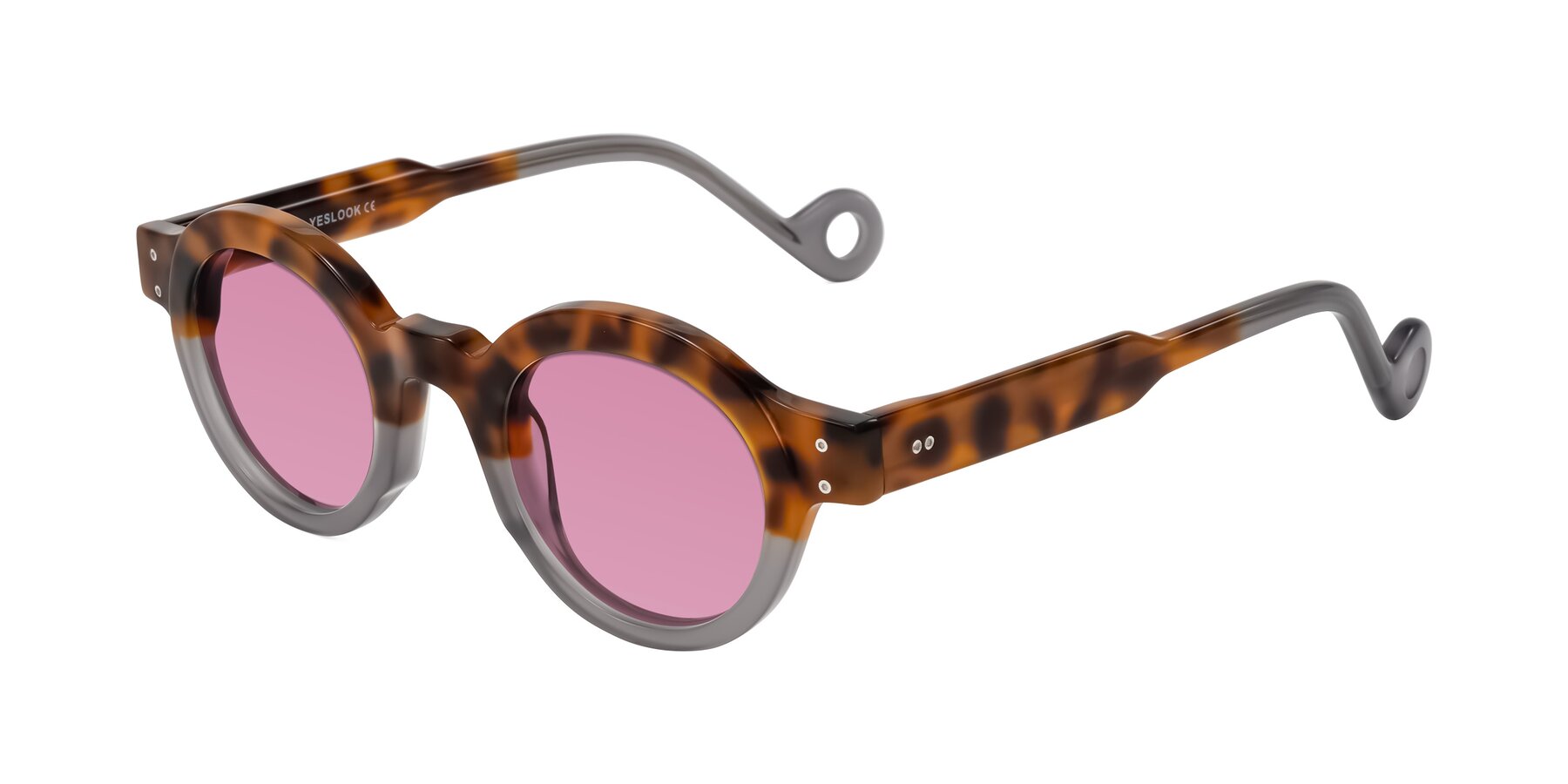 Angle of Aldo in Tortoise/Gray with Medium Wine Tinted Lenses