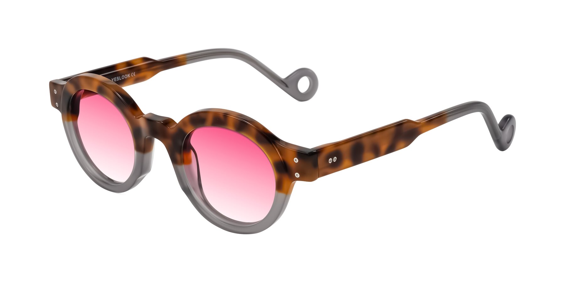 Angle of Aldo in Tortoise/Gray with Pink Gradient Lenses