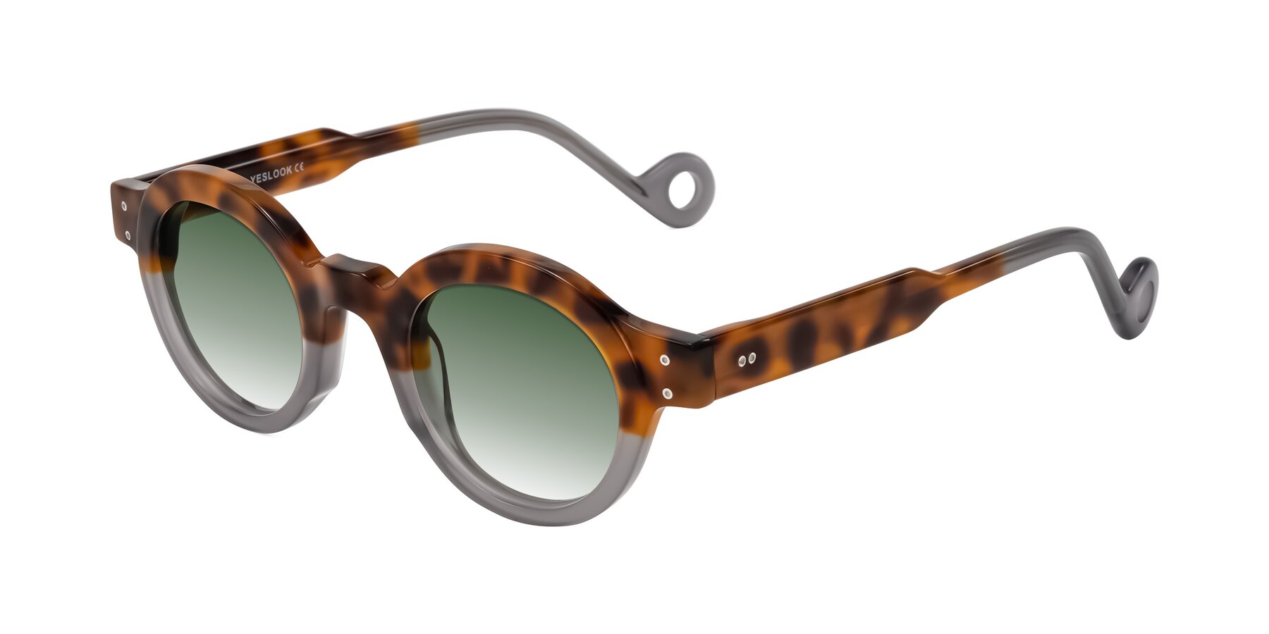 Angle of Aldo in Tortoise/Gray with Green Gradient Lenses