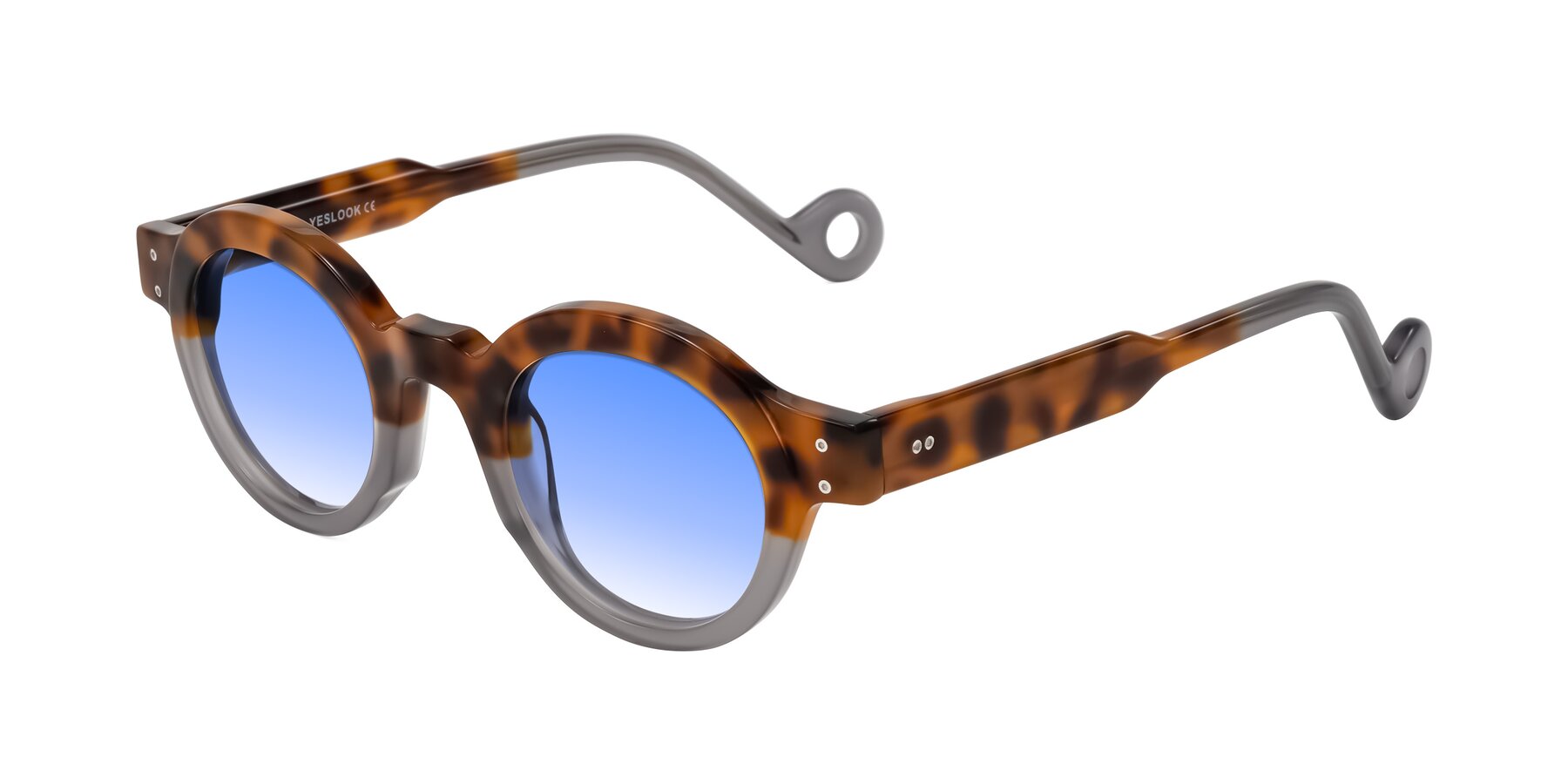 Angle of Aldo in Tortoise/Gray with Blue Gradient Lenses
