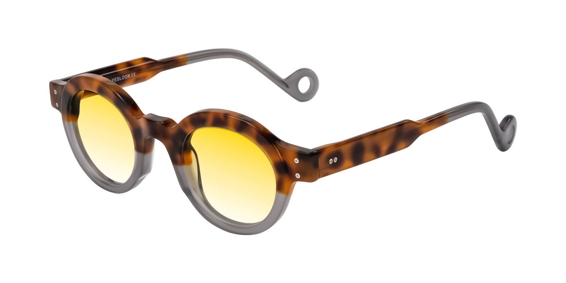 Angle of Aldo in Tortoise/Gray with Yellow Gradient Lenses