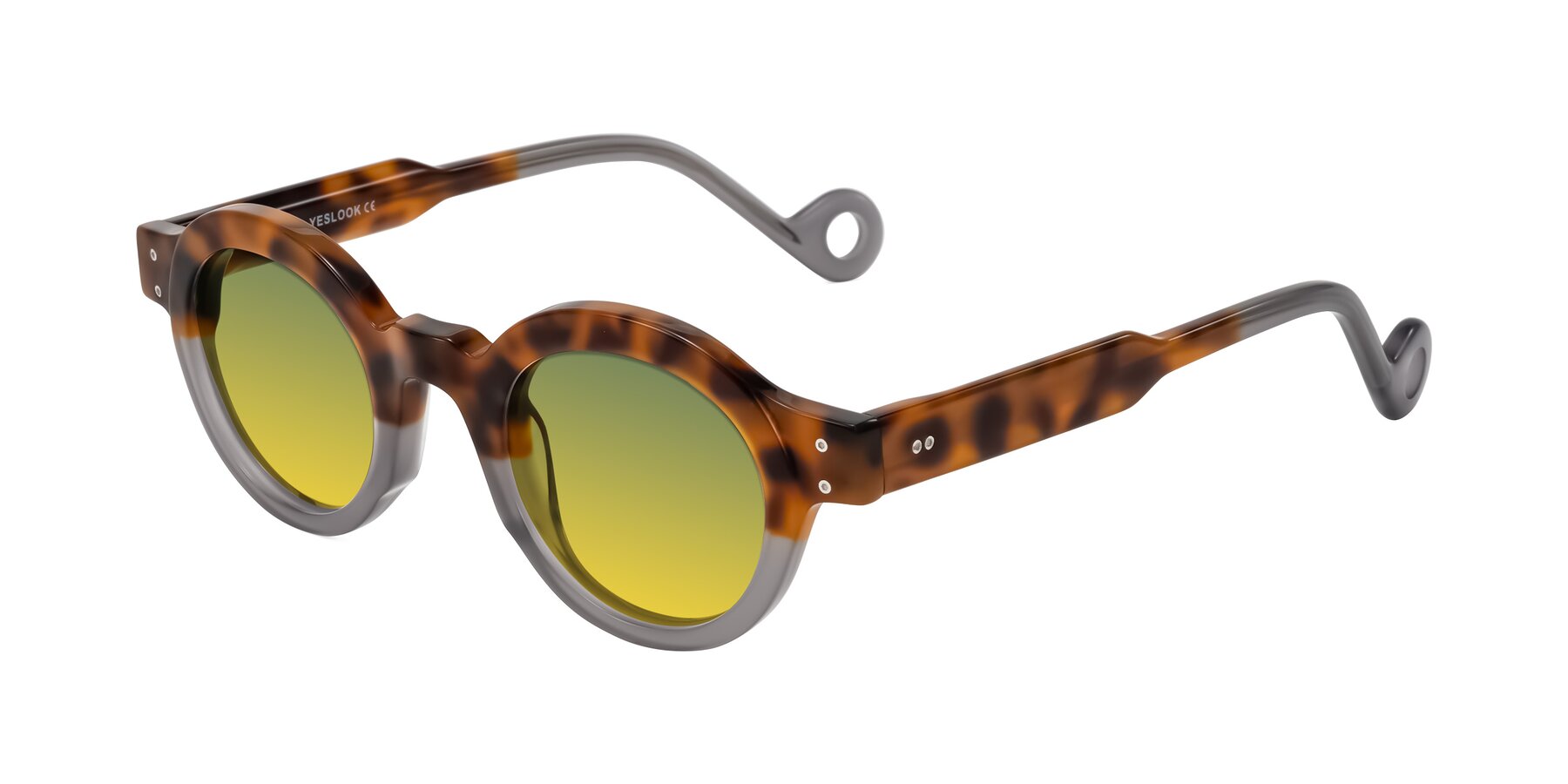 Angle of Aldo in Tortoise/Gray with Green / Yellow Gradient Lenses