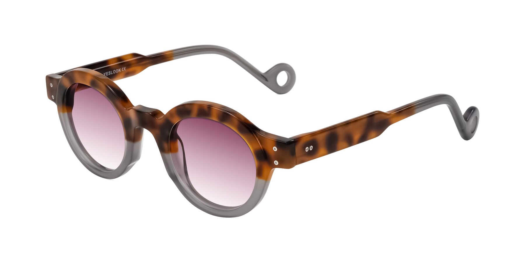 Angle of Aldo in Tortoise/Gray with Wine Gradient Lenses