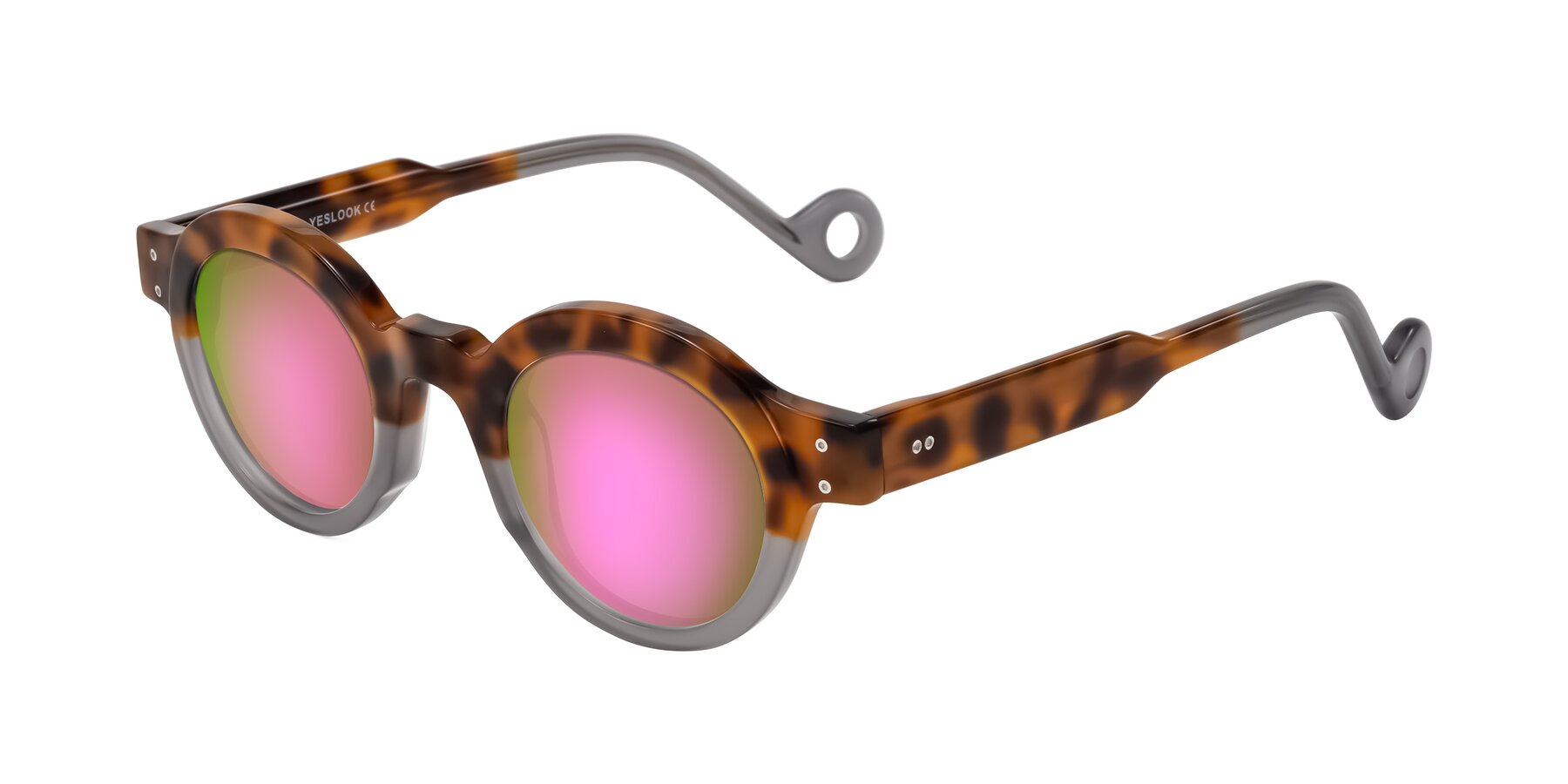 Angle of Aldo in Tortoise/Gray with Pink Mirrored Lenses