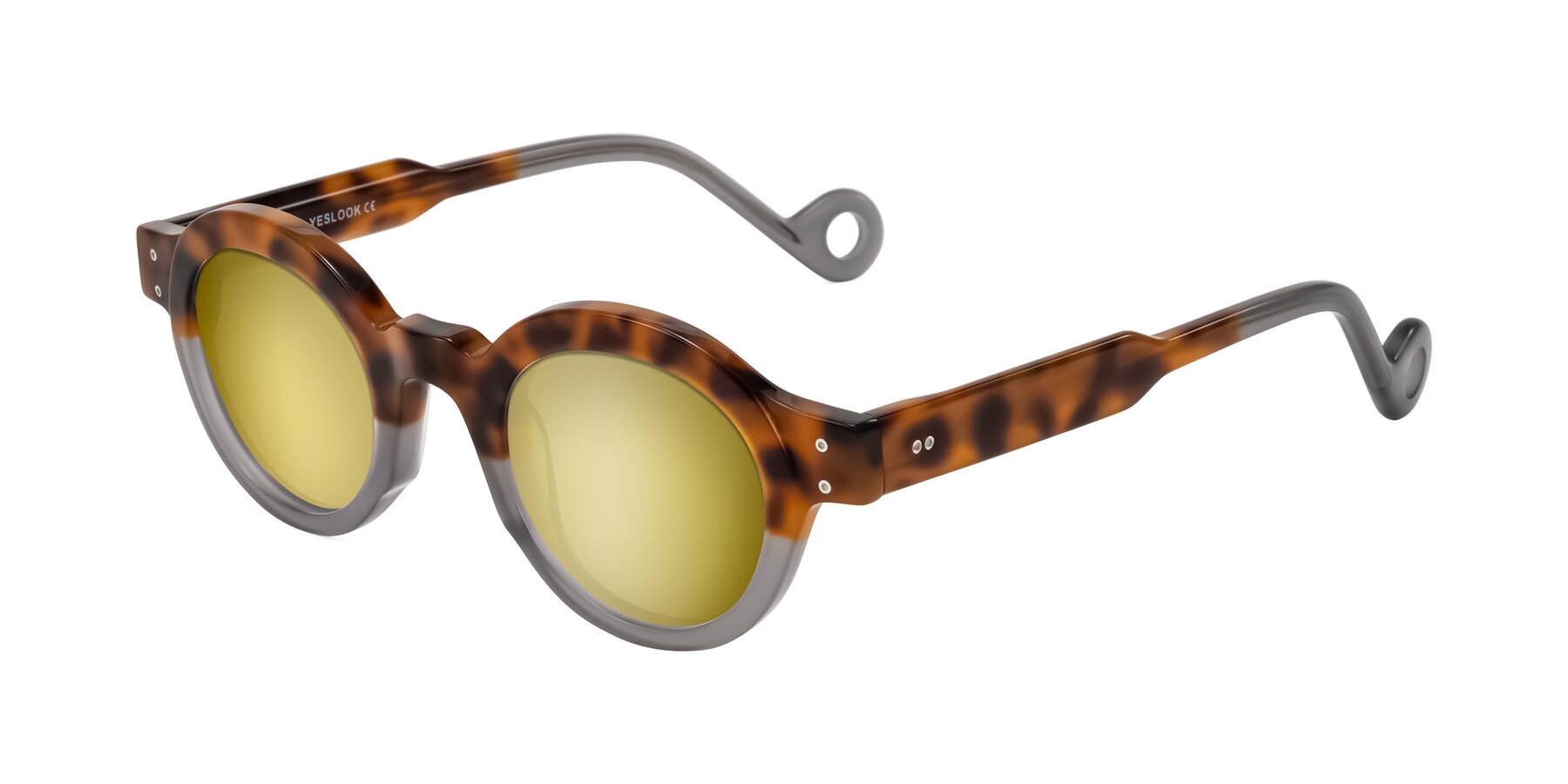 Angle of Aldo in Tortoise/Gray with Gold Mirrored Lenses