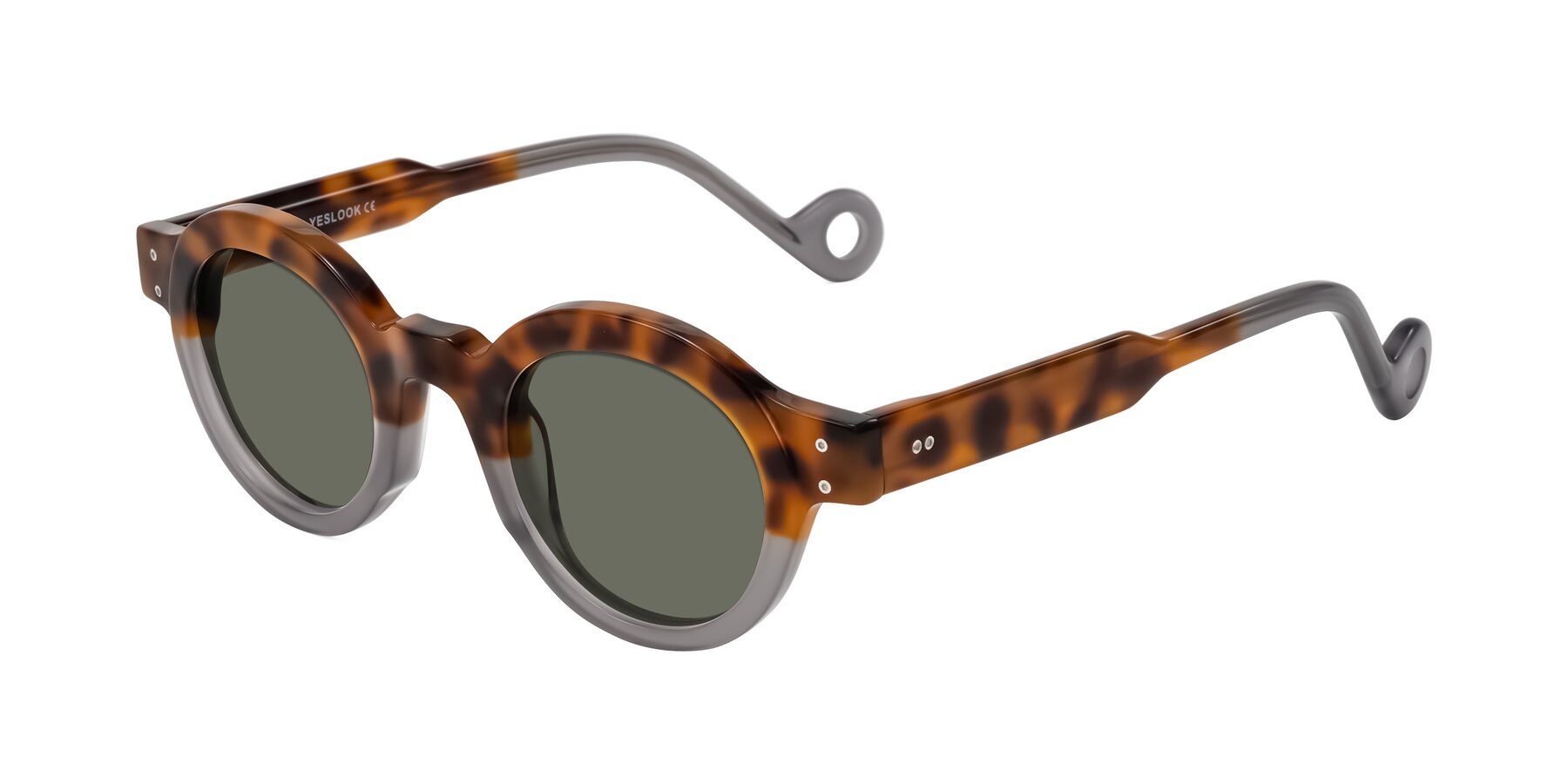 Angle of Aldo in Tortoise/Gray with Gray Polarized Lenses