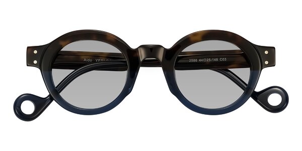 Front of Aldo in Dark Tortoise/Midnight Blue