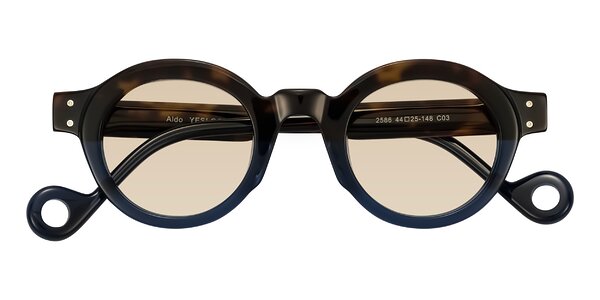 Front of Aldo in Dark Tortoise/Midnight Blue