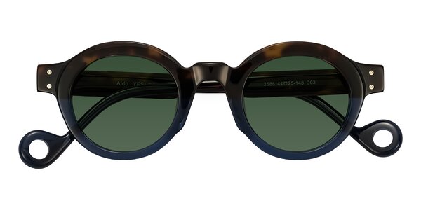 Front of Aldo in Dark Tortoise/Midnight Blue
