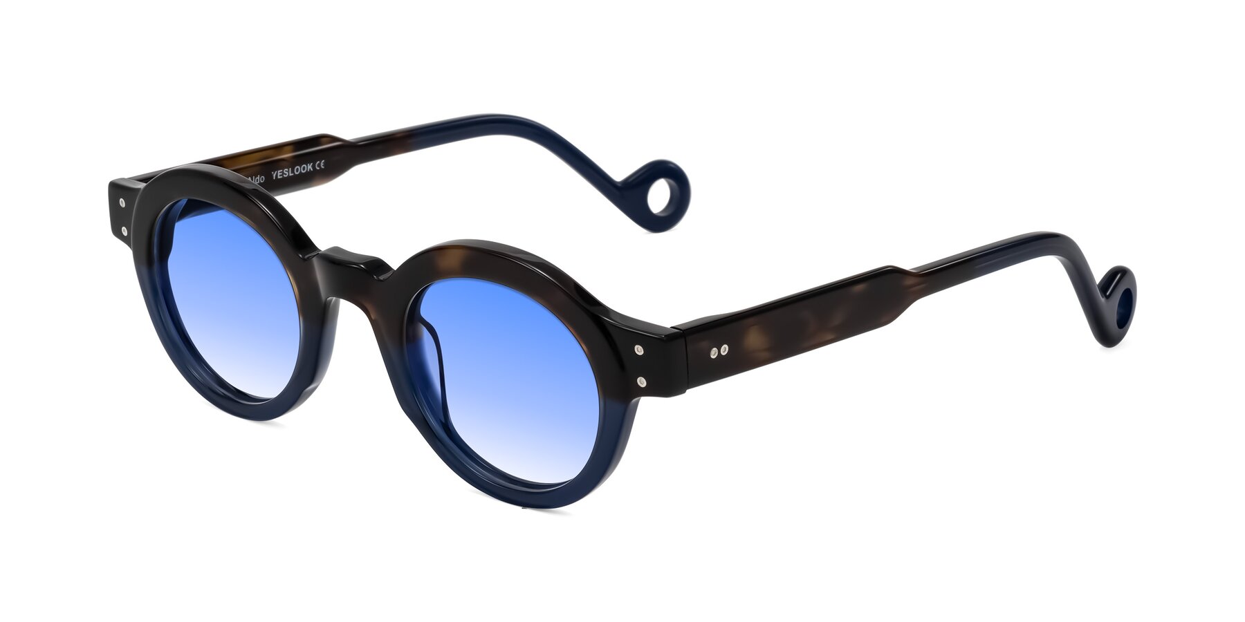 Angle of Aldo in Dark Tortoise/Midnight Blue with Blue Gradient Lenses