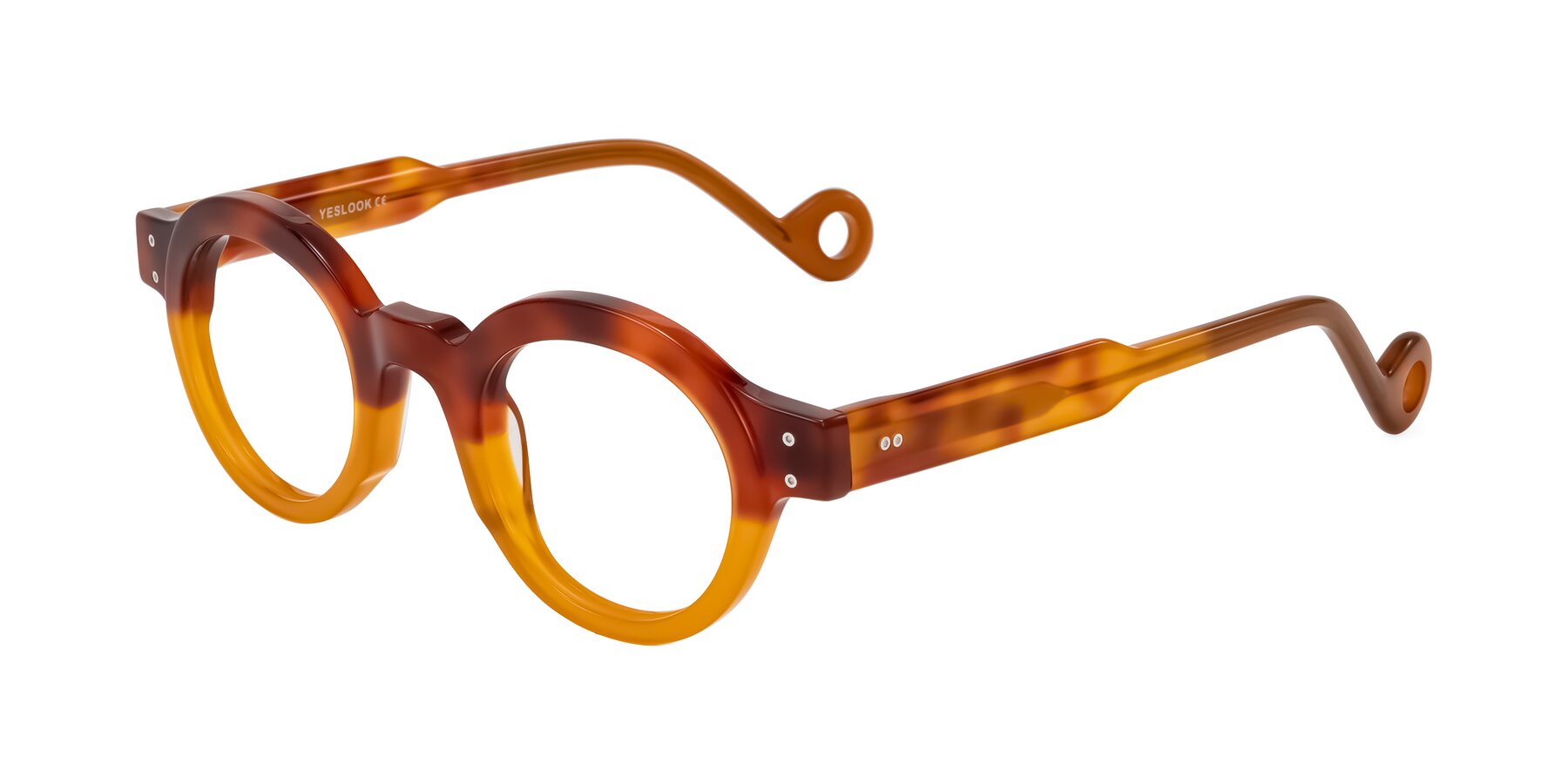 Angle of Aldo in Light Tortoise/Caramel with Clear Blue Light Blocking Lenses