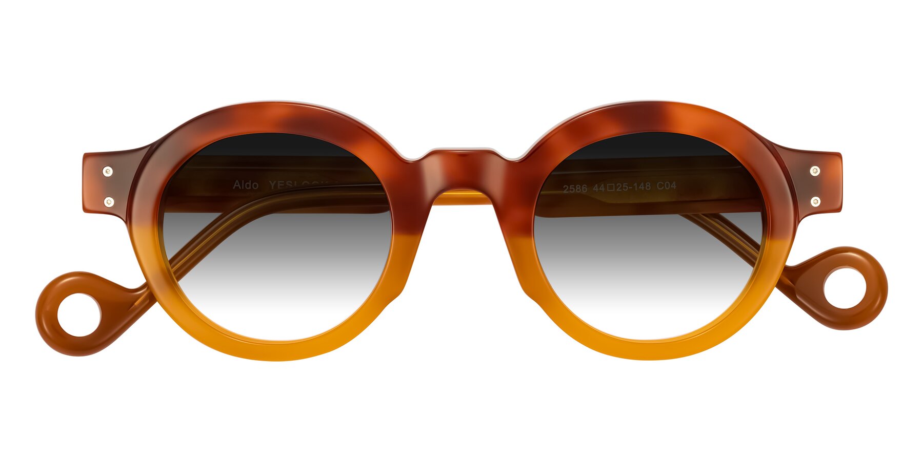 Folded Front of Aldo in Light Tortoise/Caramel with Gray Gradient Lenses
