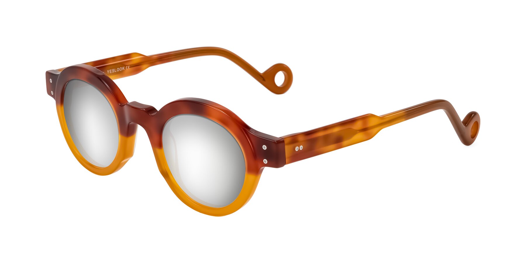 Angle of Aldo in Light Tortoise/Caramel with Silver Mirrored Lenses