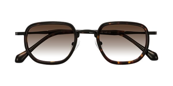 Front of Hunter in Matte Black/Tortoise