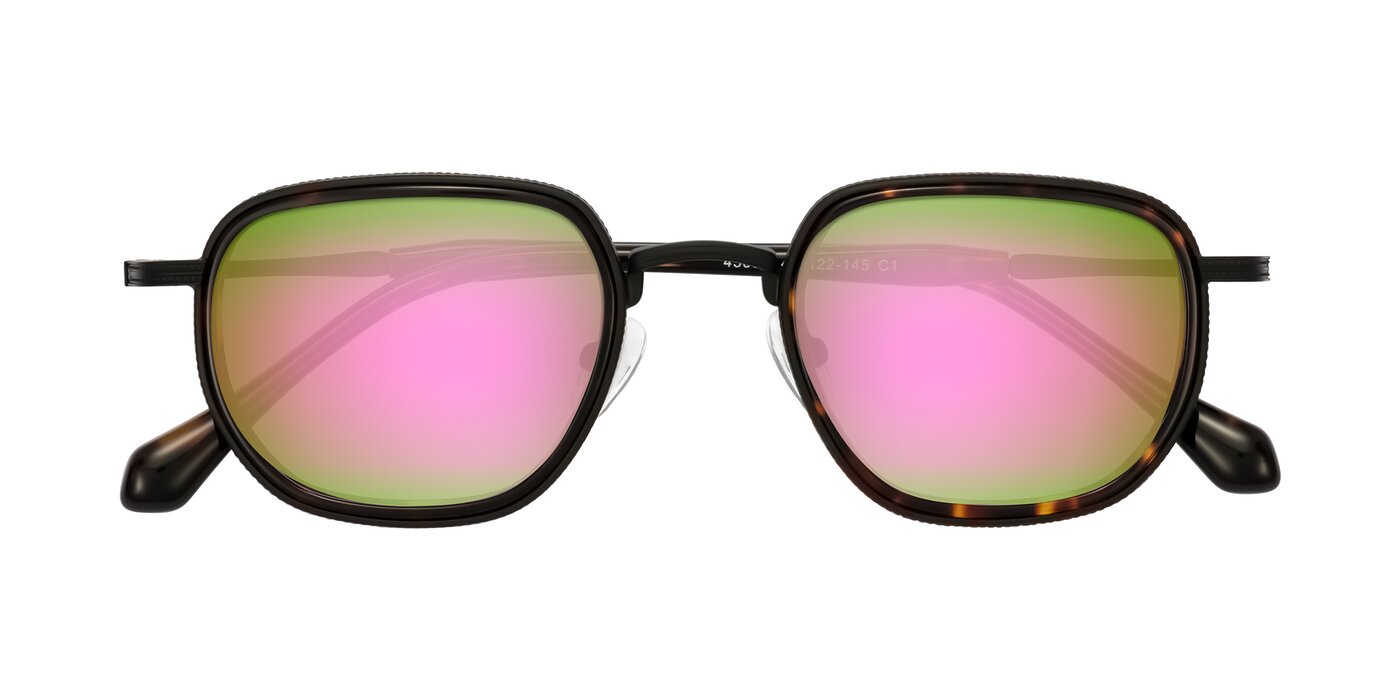 Hunter - Matte Black/Tortoise Flash Mirrored Sunglasses