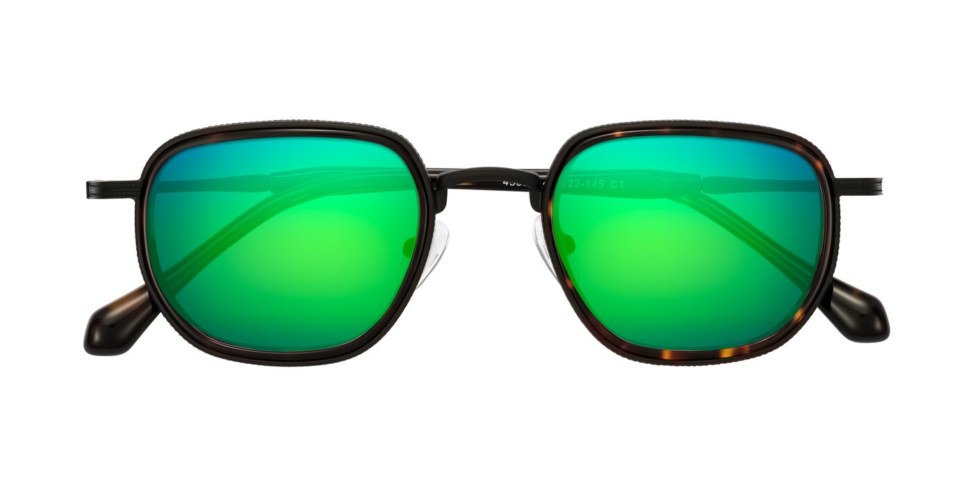 Hunter - Matte Black/Tortoise Flash Mirrored Sunglasses
