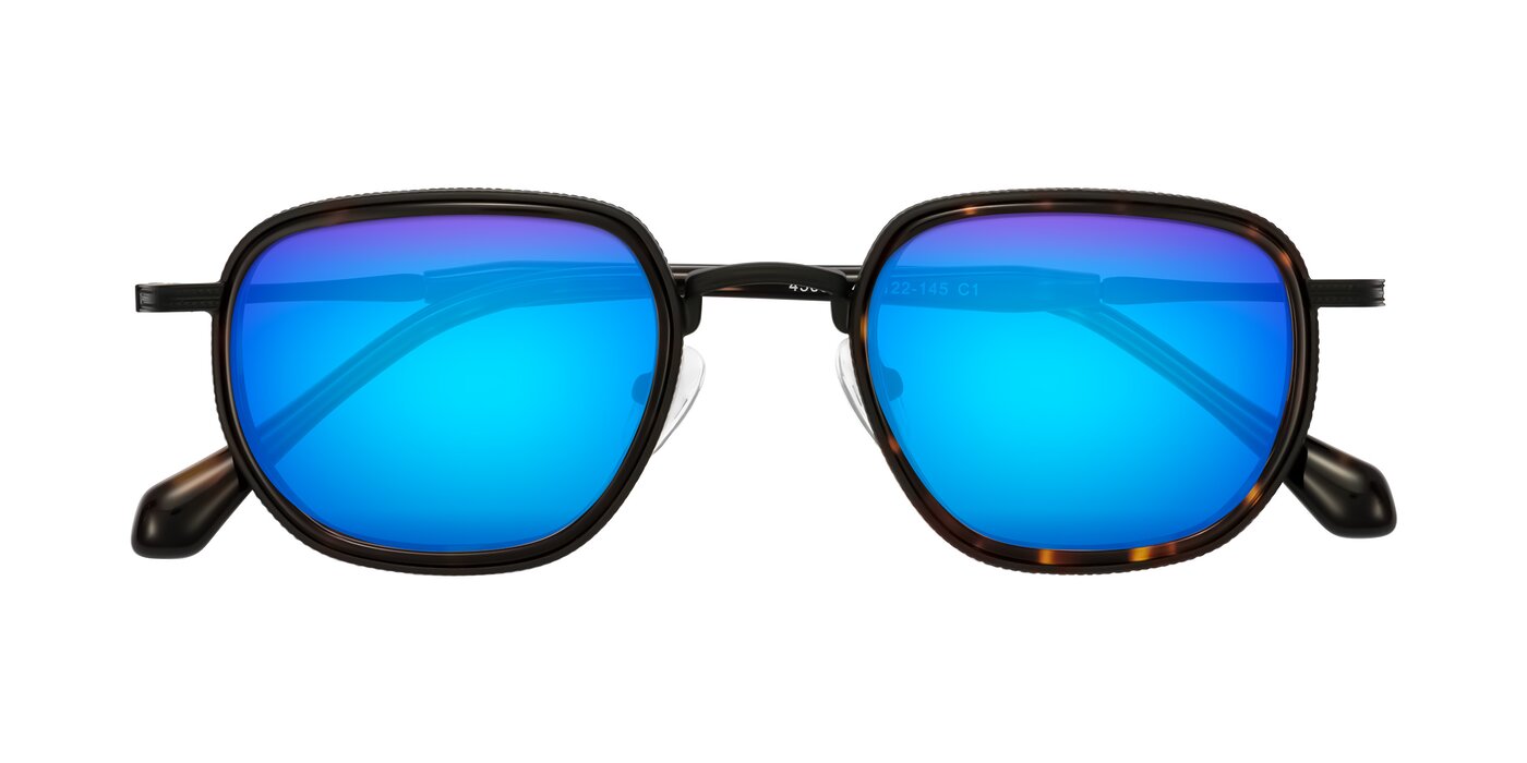 Hunter - Matte Black/Tortoise Flash Mirrored Sunglasses