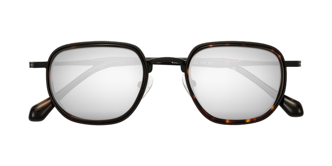 Hunter - Matte Black/Tortoise Flash Mirrored Sunglasses
