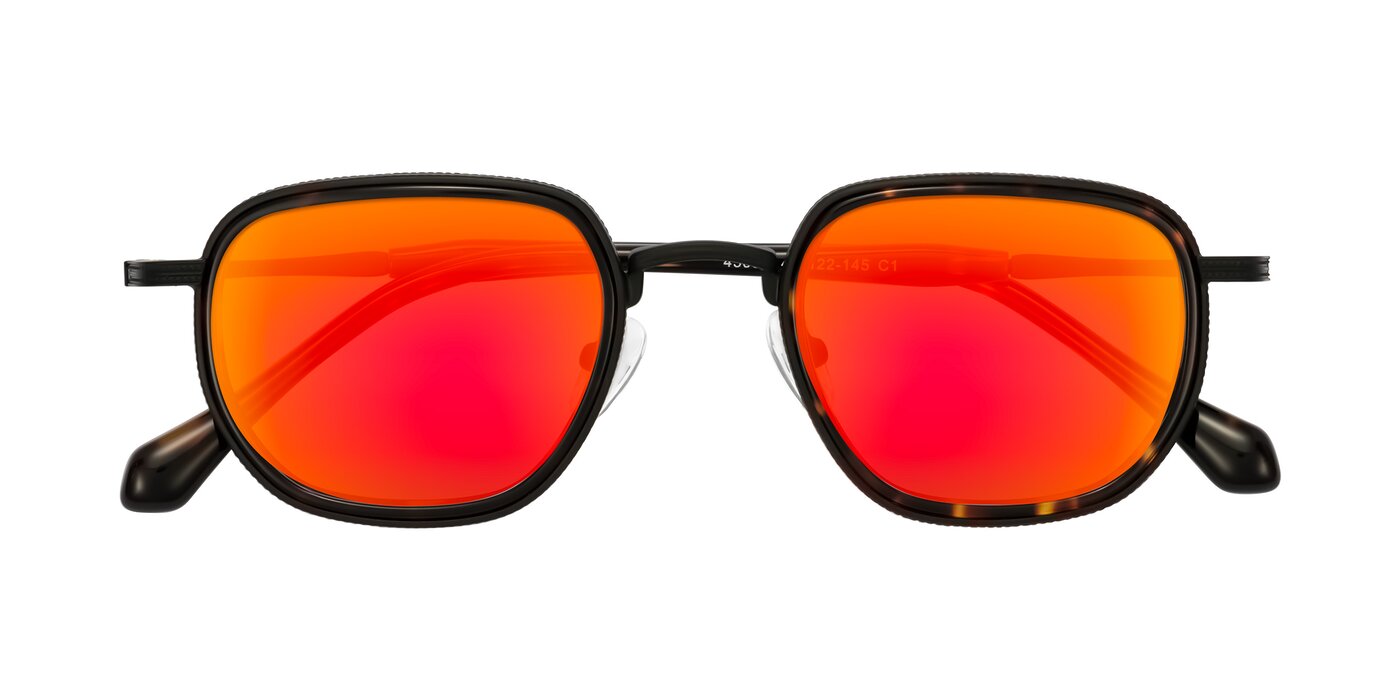 Hunter - Matte Black/Tortoise Flash Mirrored Sunglasses