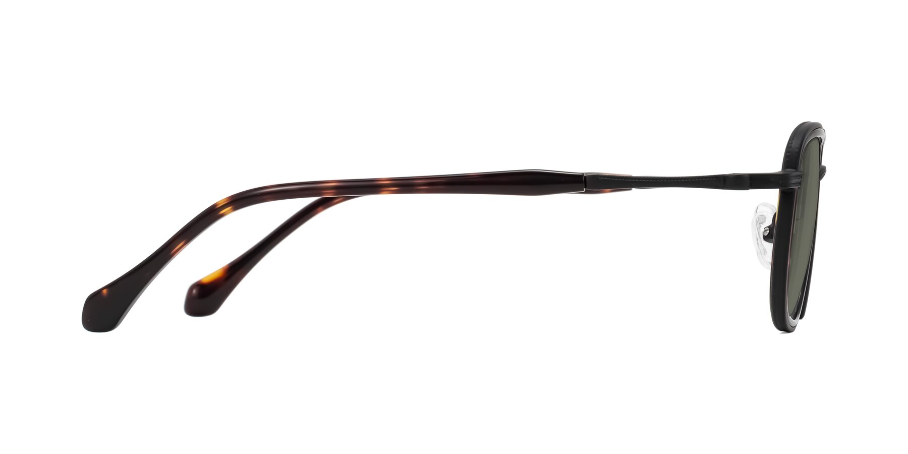 Side of Hunter in Matte Black/Tortoise with Gray Polarized Lenses