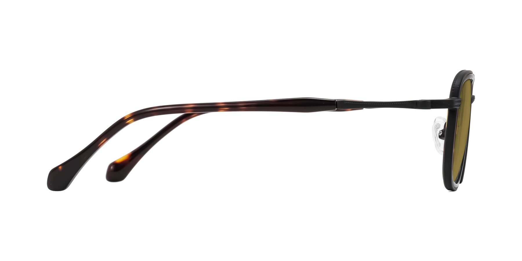 Side of Hunter in Matte Black/Tortoise with Brown Polarized Lenses