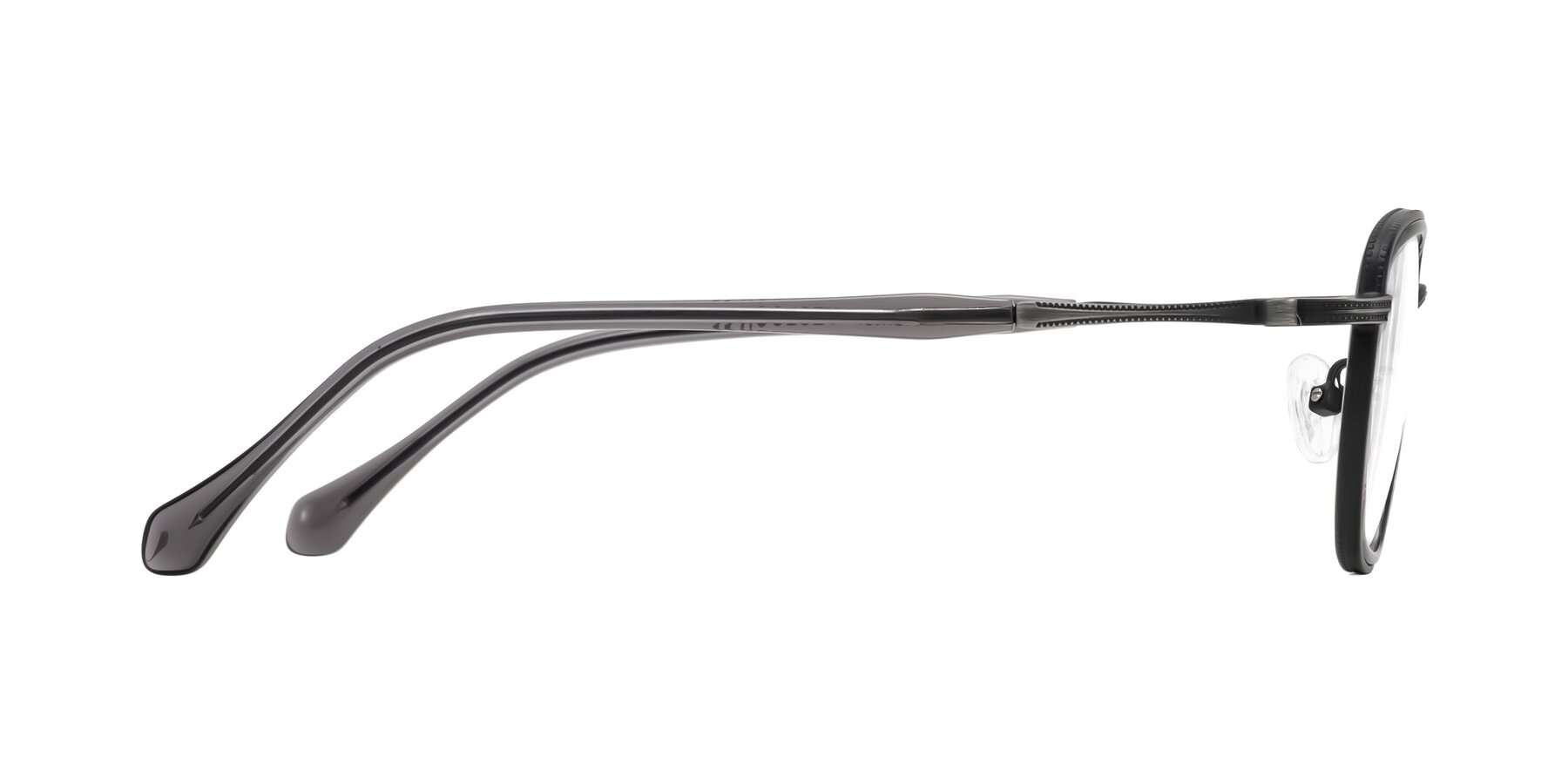 Side of Hunter in Gunmetal/Gray with Clear Eyeglass Lenses