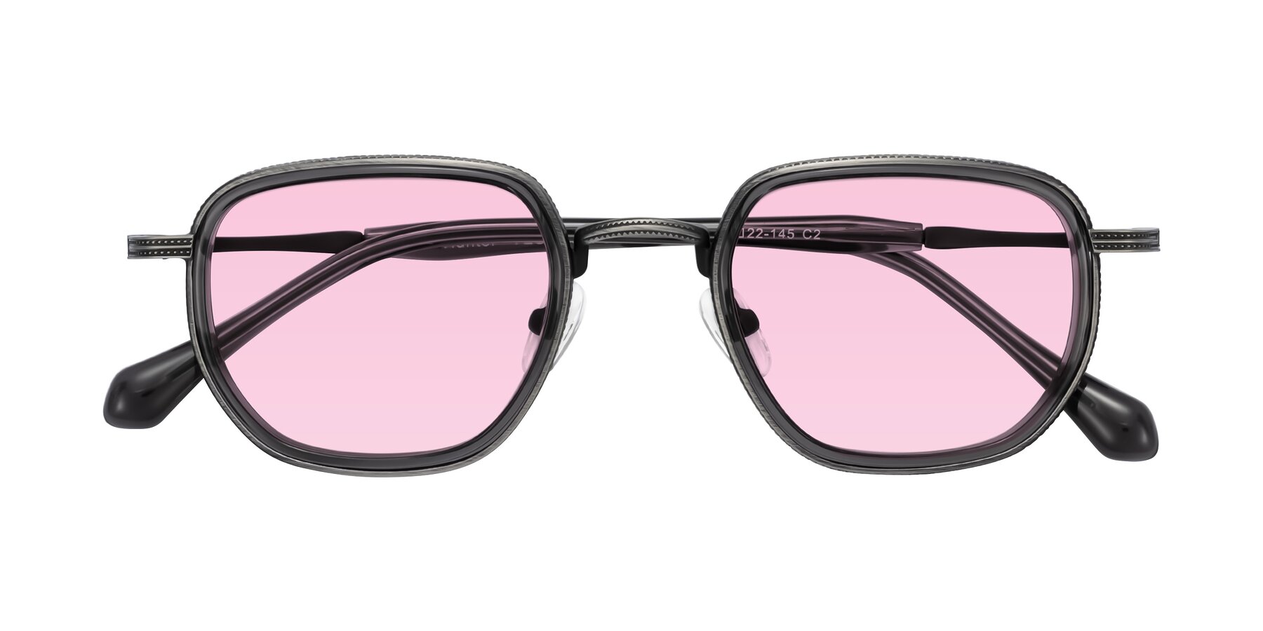 Folded Front of Hunter in Gunmetal/Gray with Light Pink Tinted Lenses