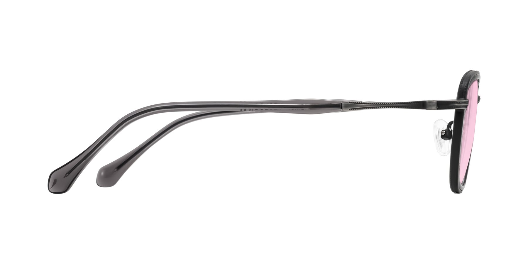 Side of Hunter in Gunmetal/Gray with Light Pink Tinted Lenses