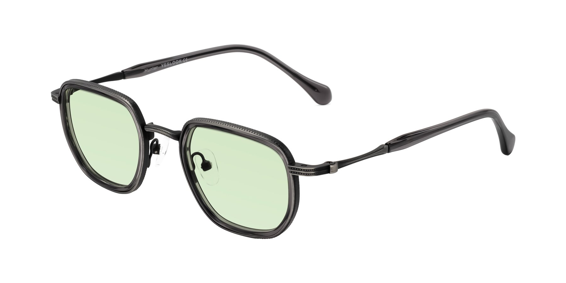 Angle of Hunter in Gunmetal/Gray with Light Green Tinted Lenses