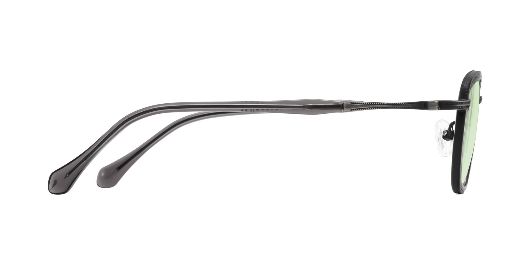 Side of Hunter in Gunmetal/Gray with Light Green Tinted Lenses