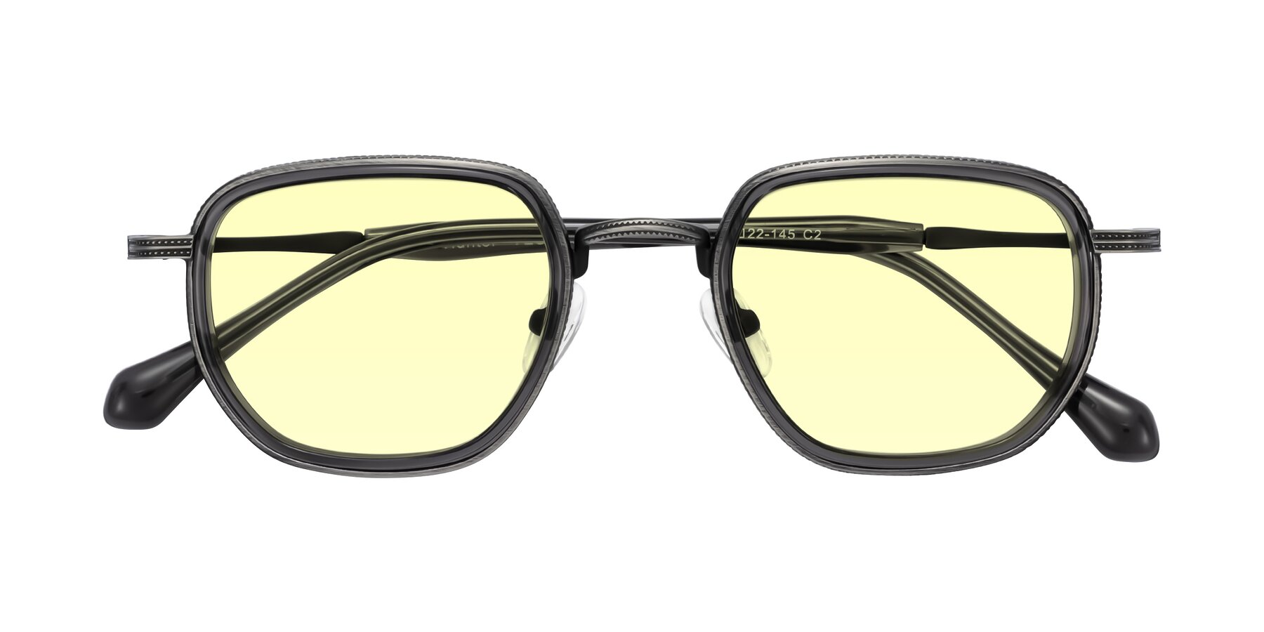 Folded Front of Hunter in Gunmetal/Gray with Light Yellow Tinted Lenses