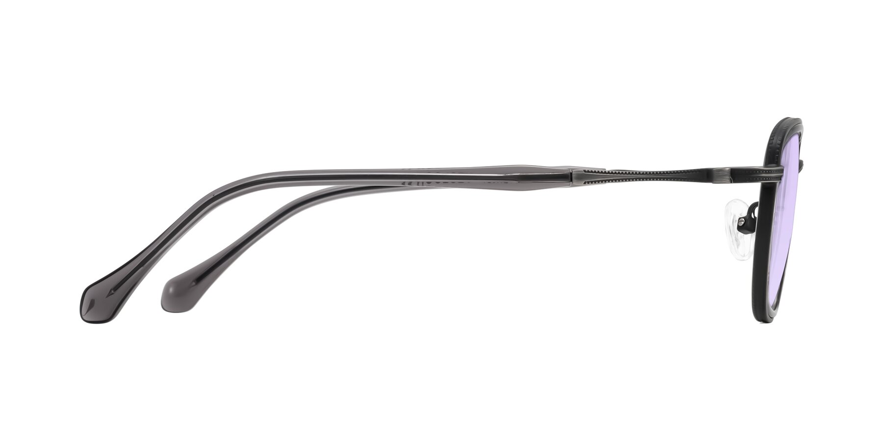 Side of Hunter in Gunmetal/Gray with Light Purple Tinted Lenses
