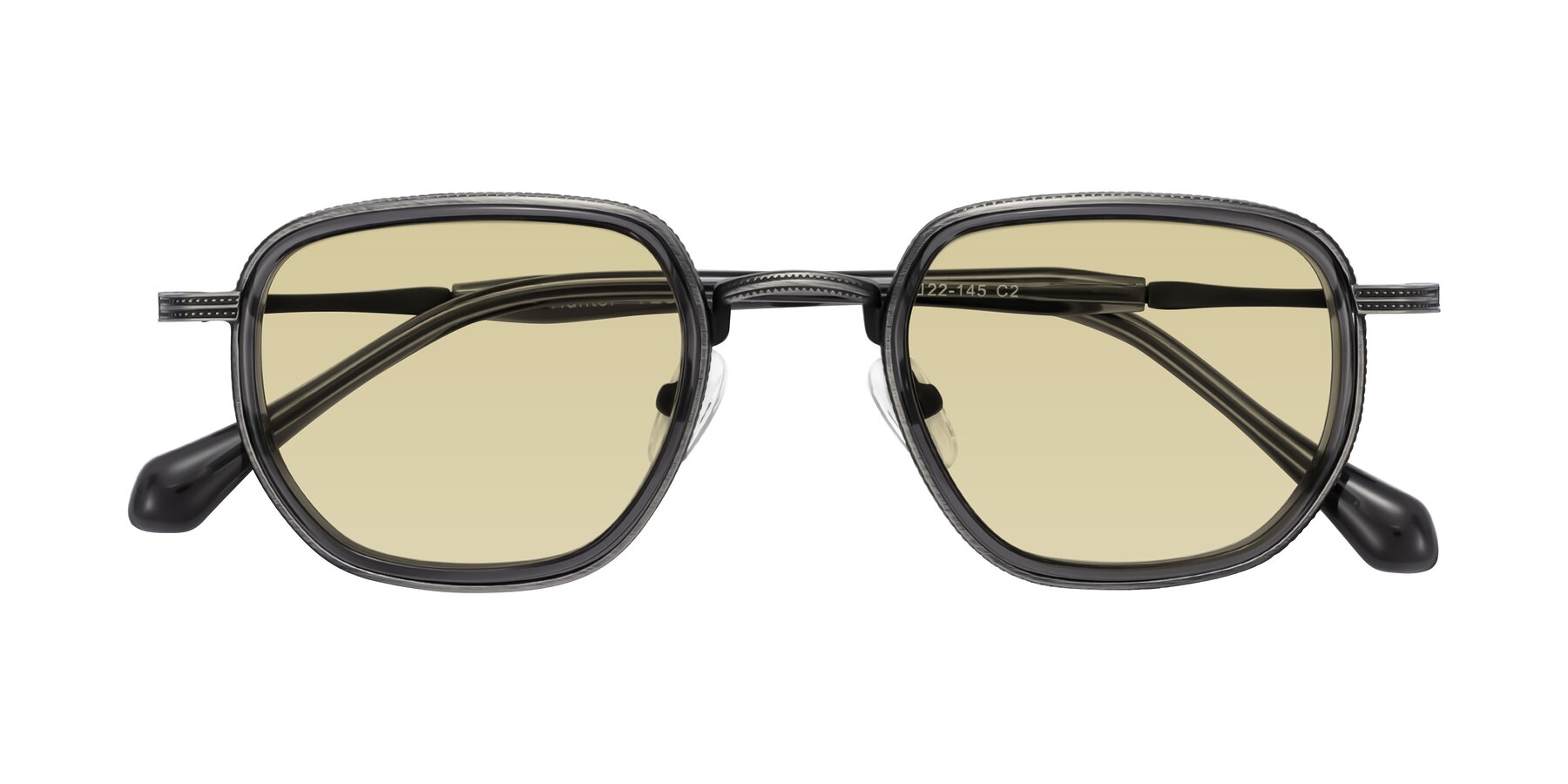 Folded Front of Hunter in Gunmetal/Gray with Light Champagne Tinted Lenses