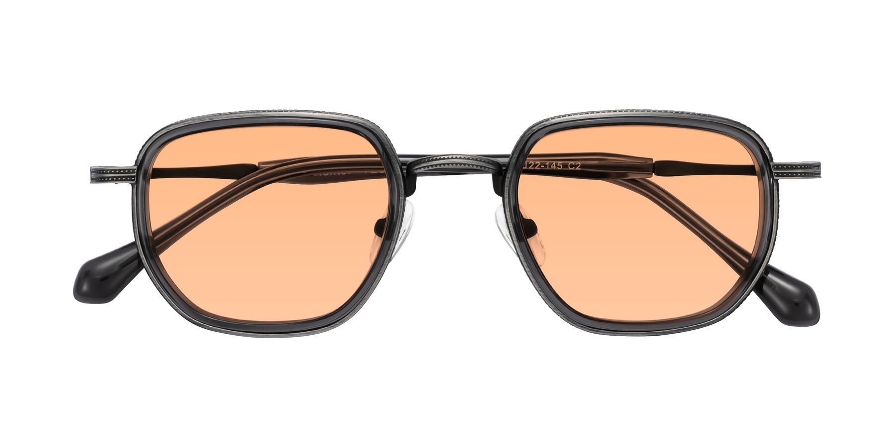 Folded Front of Hunter in Gunmetal/Gray with Light Orange Tinted Lenses