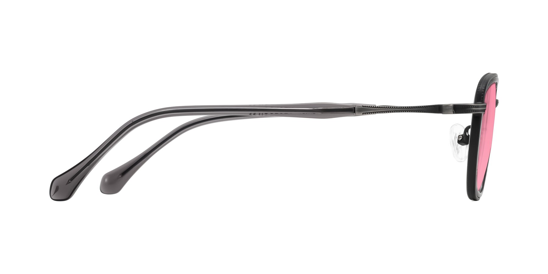 Side of Hunter in Gunmetal/Gray with Pink Tinted Lenses