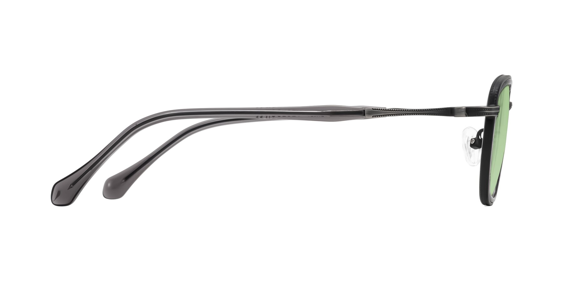 Side of Hunter in Gunmetal/Gray with Medium Green Tinted Lenses